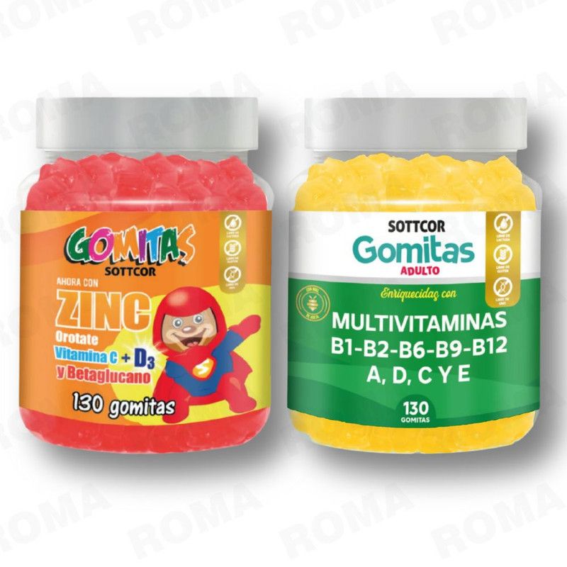 GENERICO - GOMITAS ZINC OROTATE NIÑOS 130 UND + GOMITAS MULTIVITAMINAS 130UND