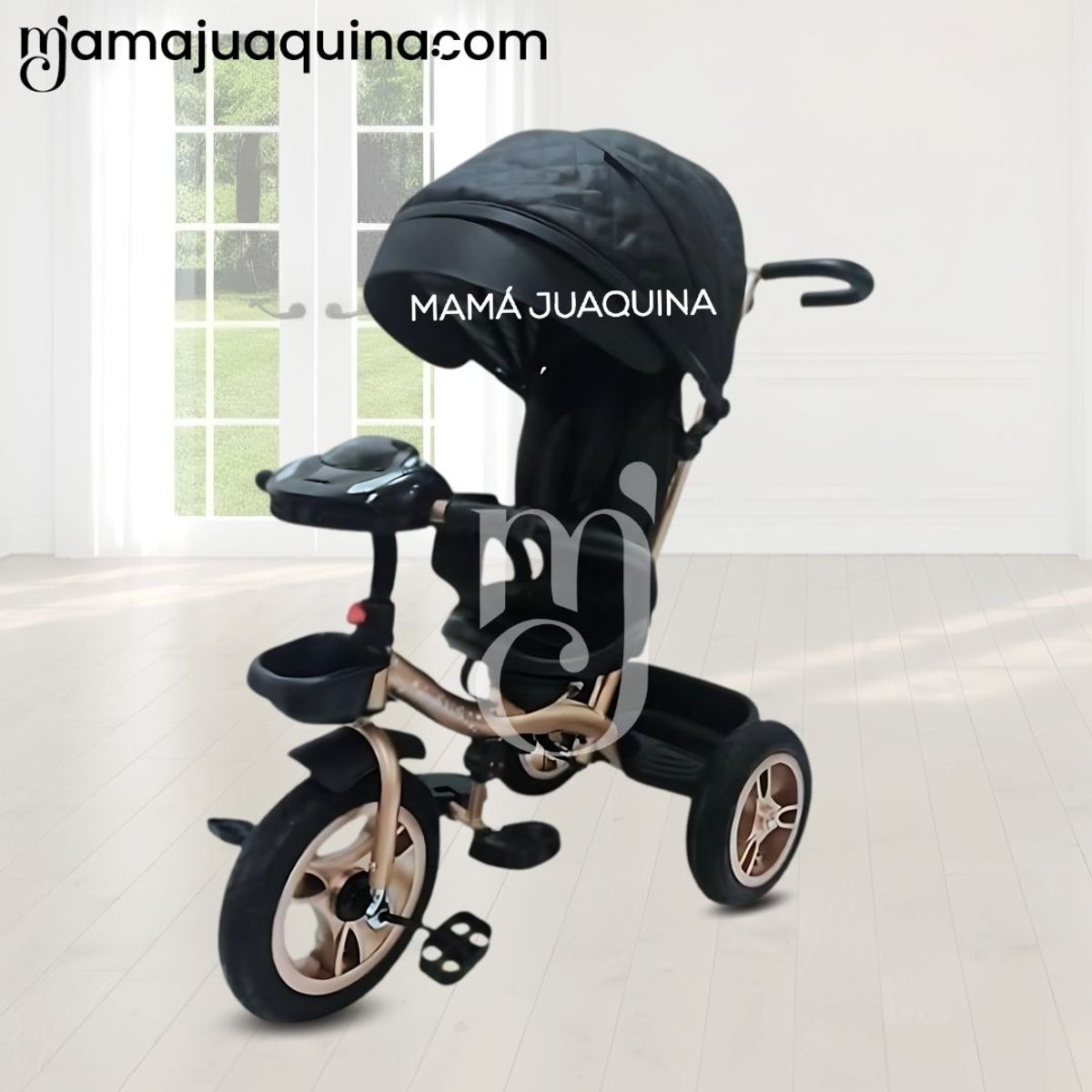 KIDS - Triciclo Guiador Giratorio «GOLDEN SPEED» Black