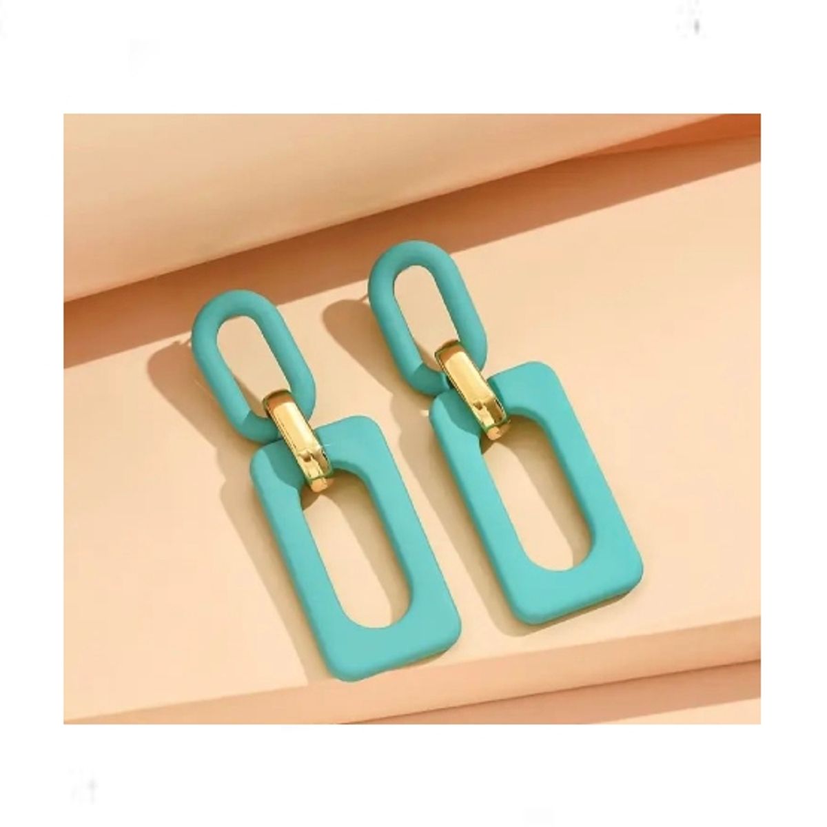 GENERICO - Pendientes forma geométrica Acrílico - Verde