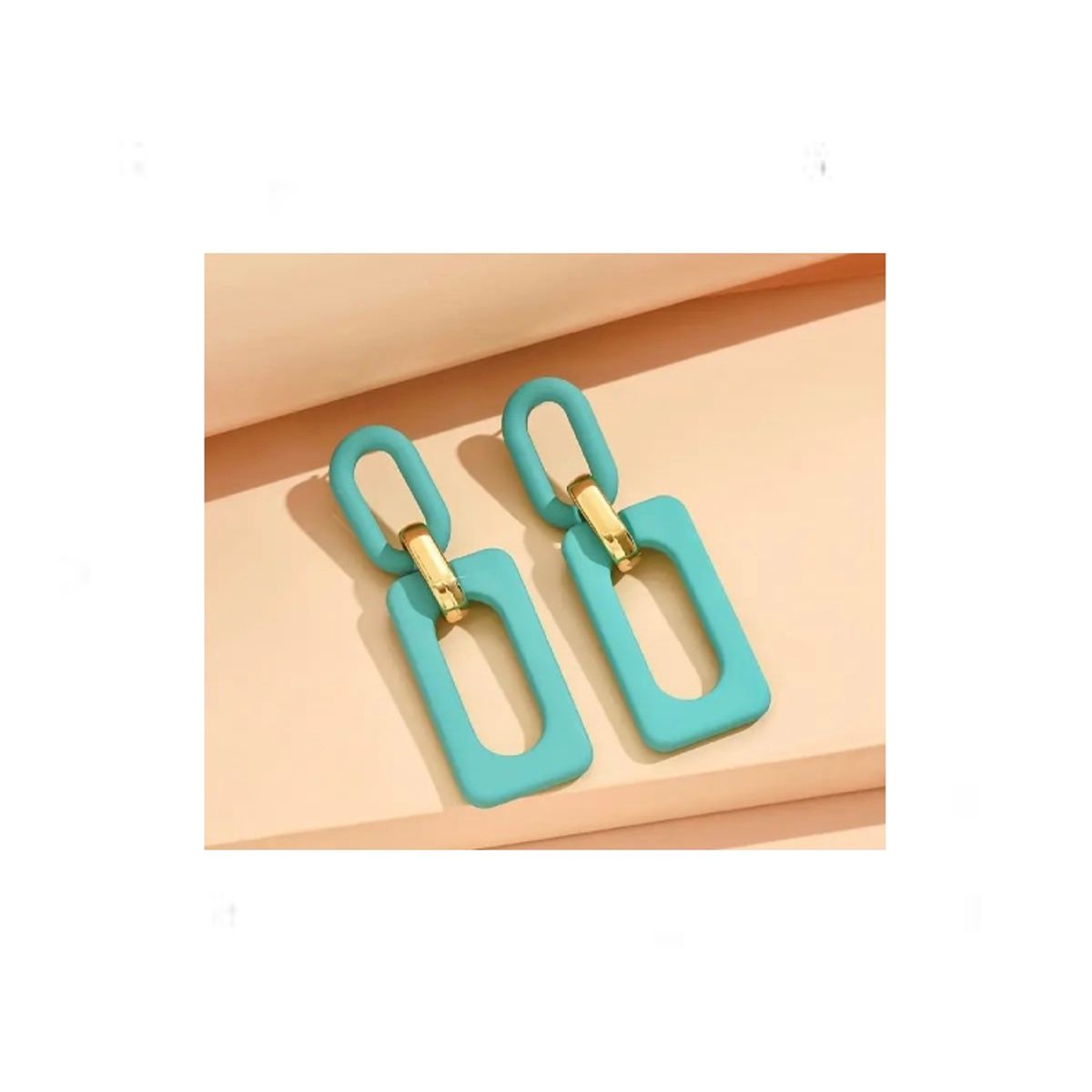 GENERICO - Pendientes forma geométrica Acrílico - Verde