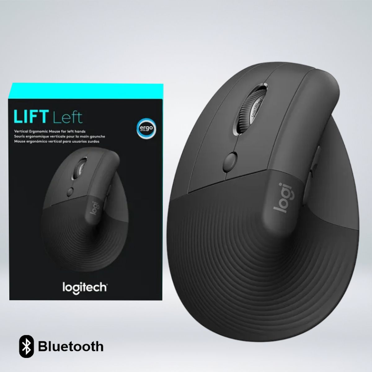 LOGITECH - MOUSE LIFT VERTICAL ZURDO WIRELESSBLUETOOTH COMODIDAD ANGULO 57°