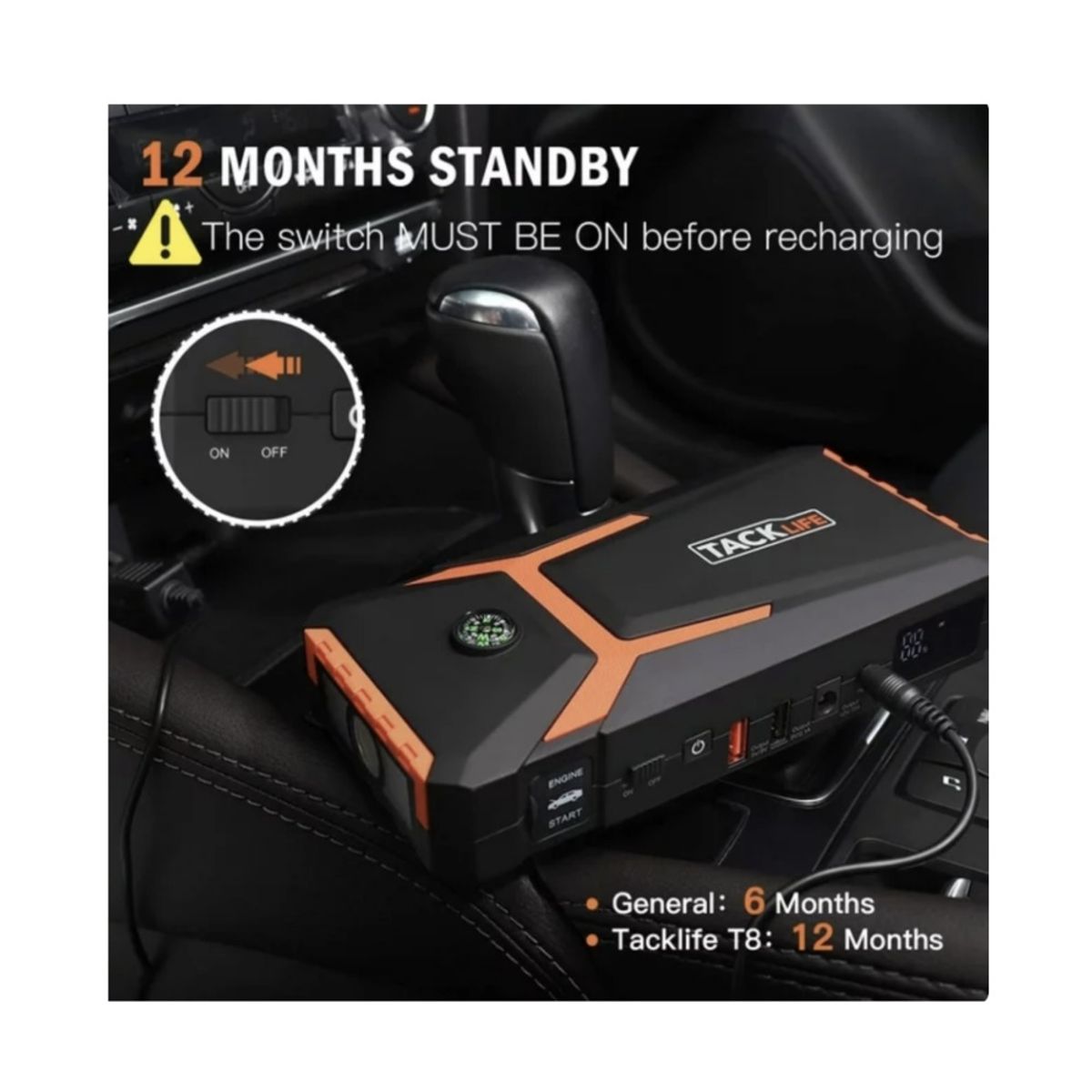 GENERICO - Arrancador de batería para automóvil tacklife