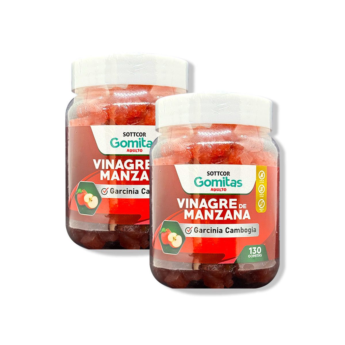 GENERICO - Gomitas Adultos Vinagre de Manzana Sottcor 130 Gomitas 2 Pack