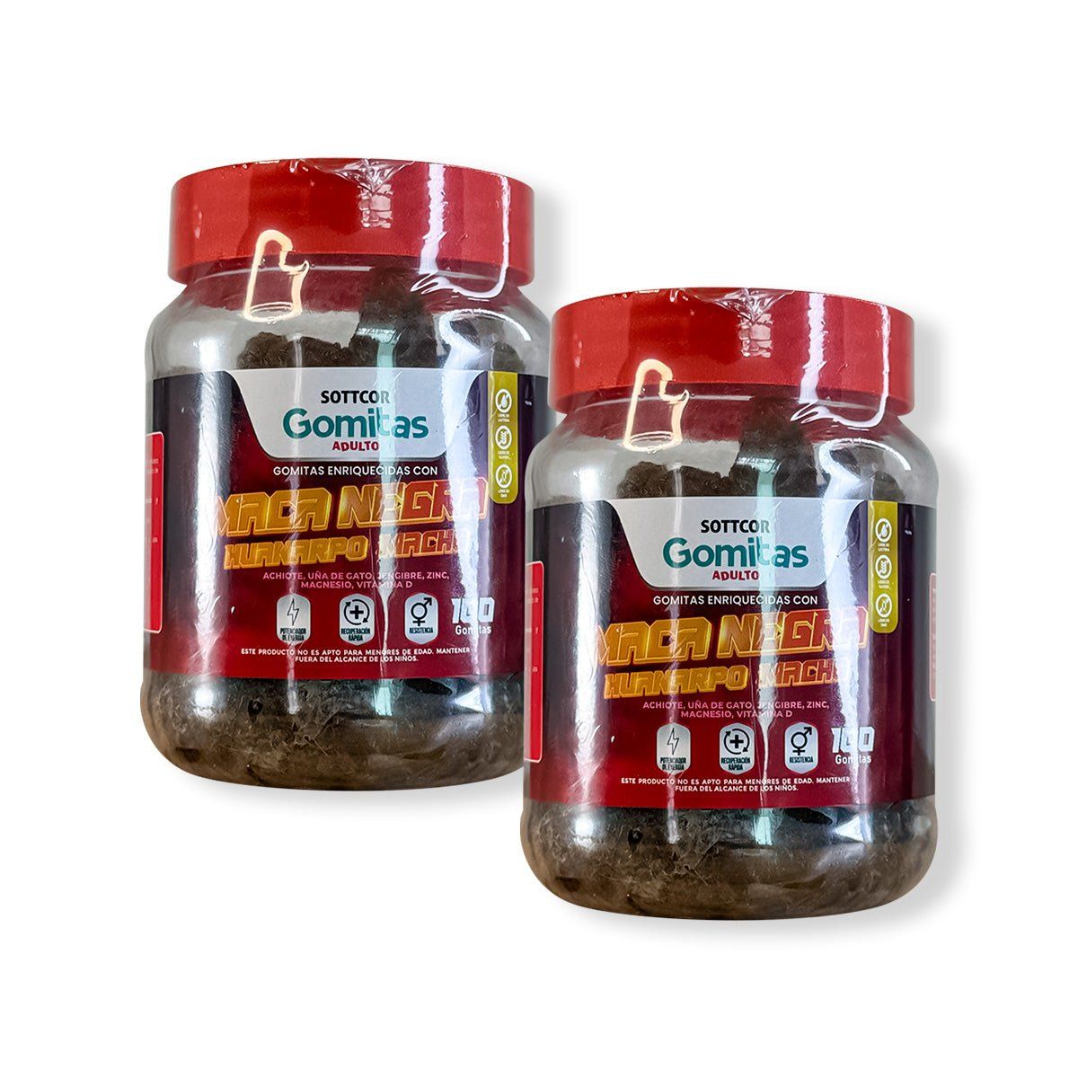 GENERICO - Gomitas con Maca Negra Sottcor 100 Gomitas 2 Pomos