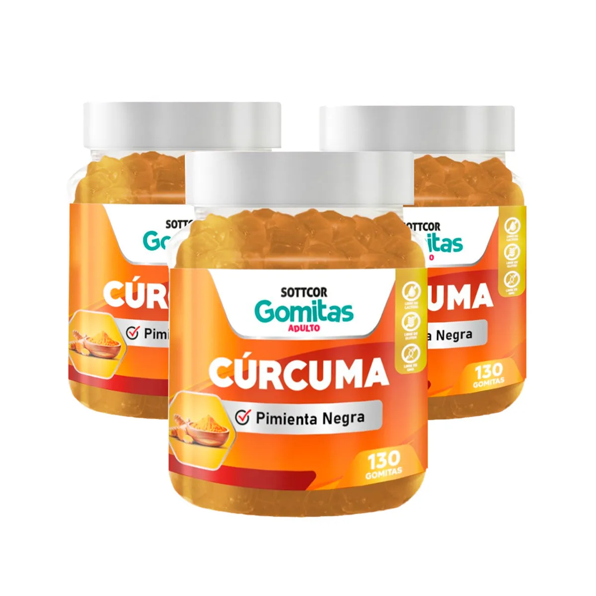 GENERICO - Gomitas De Curcuma Sottcor 3 Pack