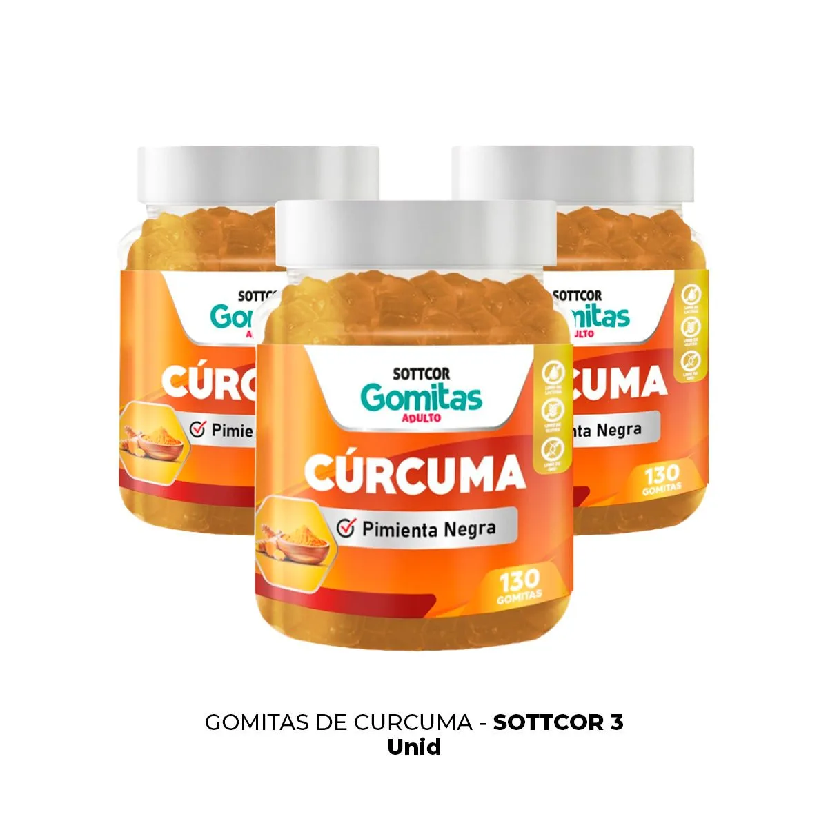 GENERICO - Gomitas De Curcuma Sottcor 3 Pack