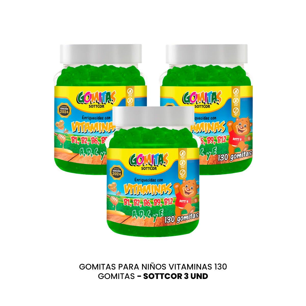 GENERICO - Gomitas para Niños Vitaminas 130 Gomitas Sottcor 3 und