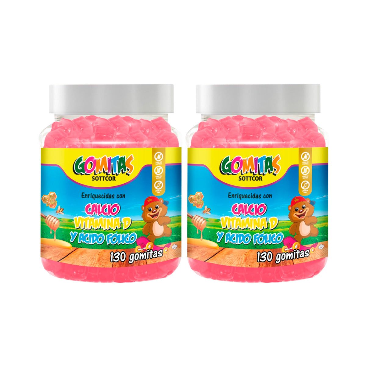 GENERICO - Gomitas para Niños Calcio 130 Gomitas Sottcor 2 und