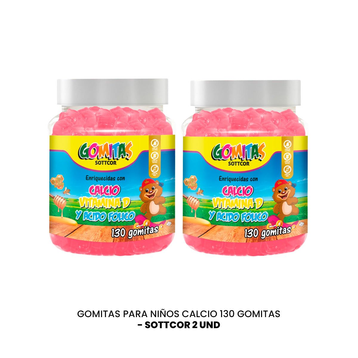 GENERICO - Gomitas para Niños Calcio 130 Gomitas Sottcor 2 und