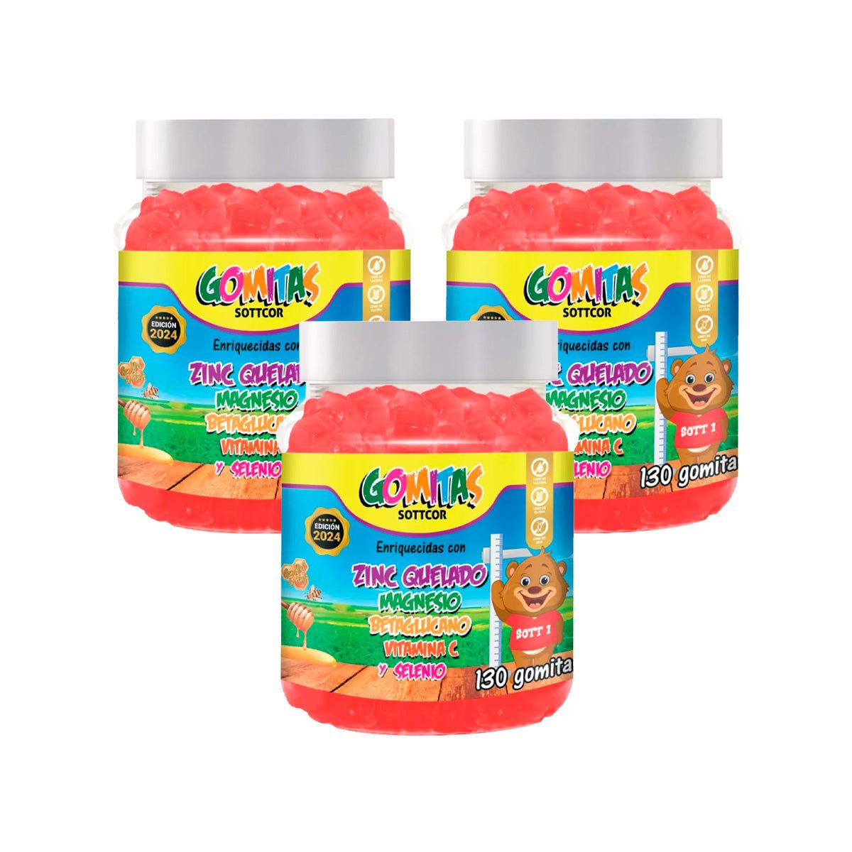 GENERICO - Gomitas para Niños Zinc Quelado 130 Gomitas Sottcor 3 und