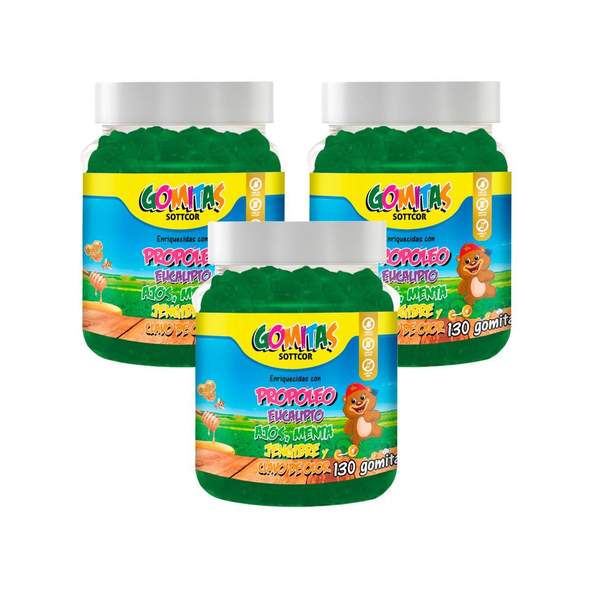 GENERICO - Gomitas para Niños Propoleo 130 Gomitas Sottcor 3 und