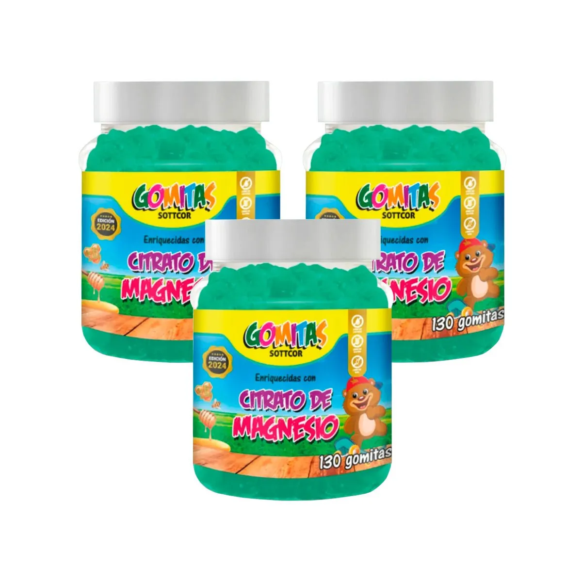 GENERICO - Gomitas para Niños Magnecio 130 Gomitas Sottcor 3 und