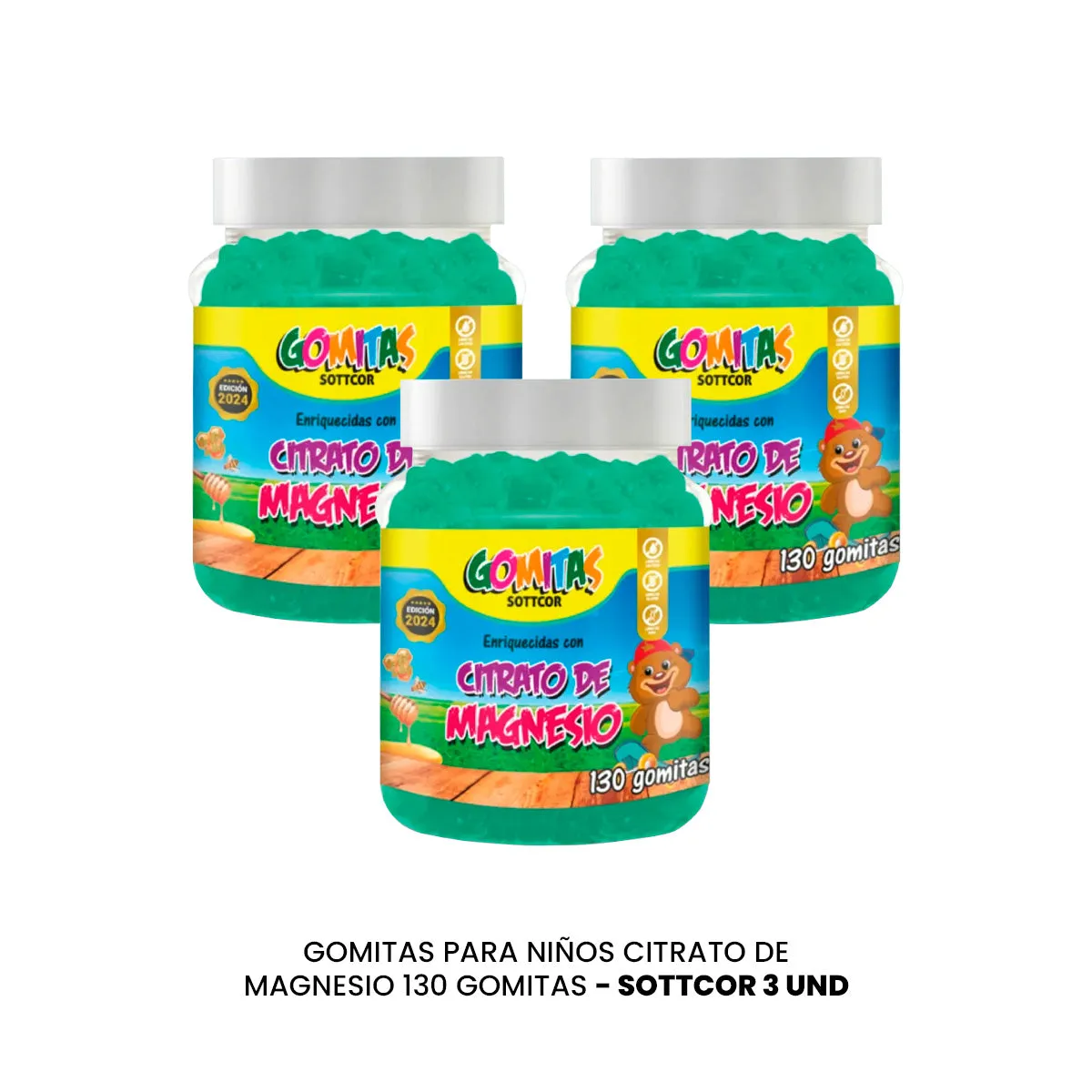 GENERICO - Gomitas para Niños Magnecio 130 Gomitas Sottcor 3 und