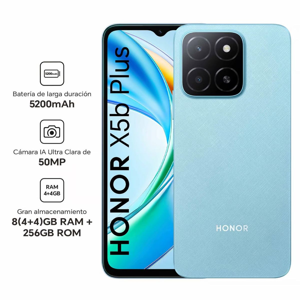 HONOR - Celular Honor X5B 6.5 pulg 4GB RAM 128GB 50MP Ocean Blue