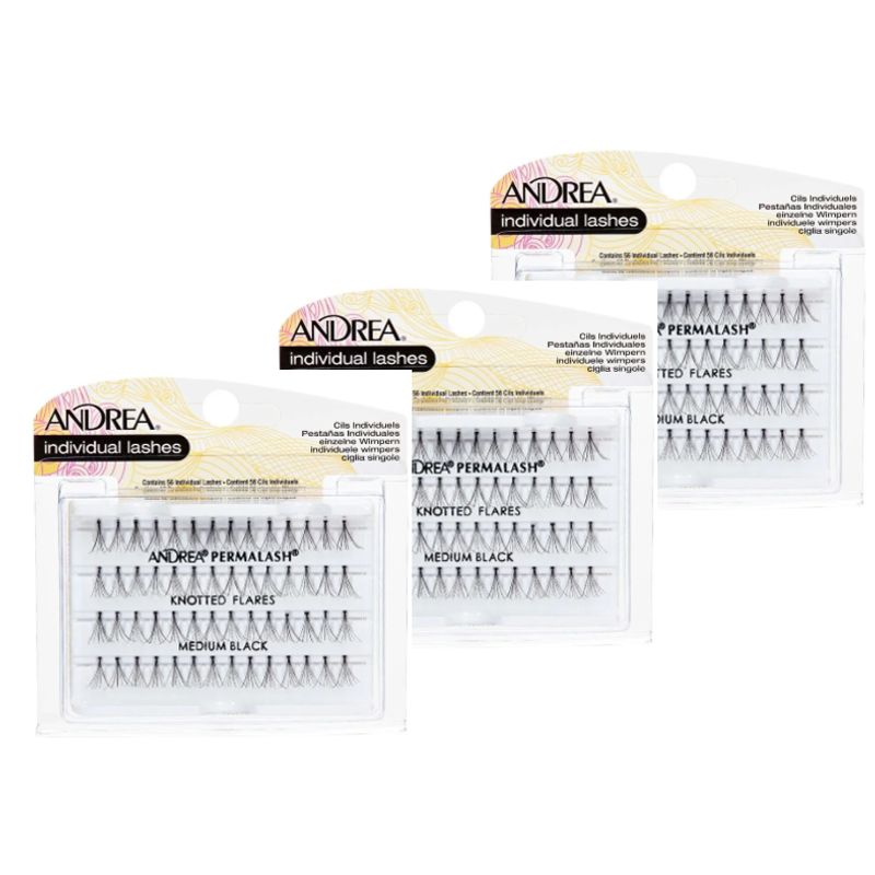 ANDREA - PACK 3  Pestañas Permalash Medium Black
