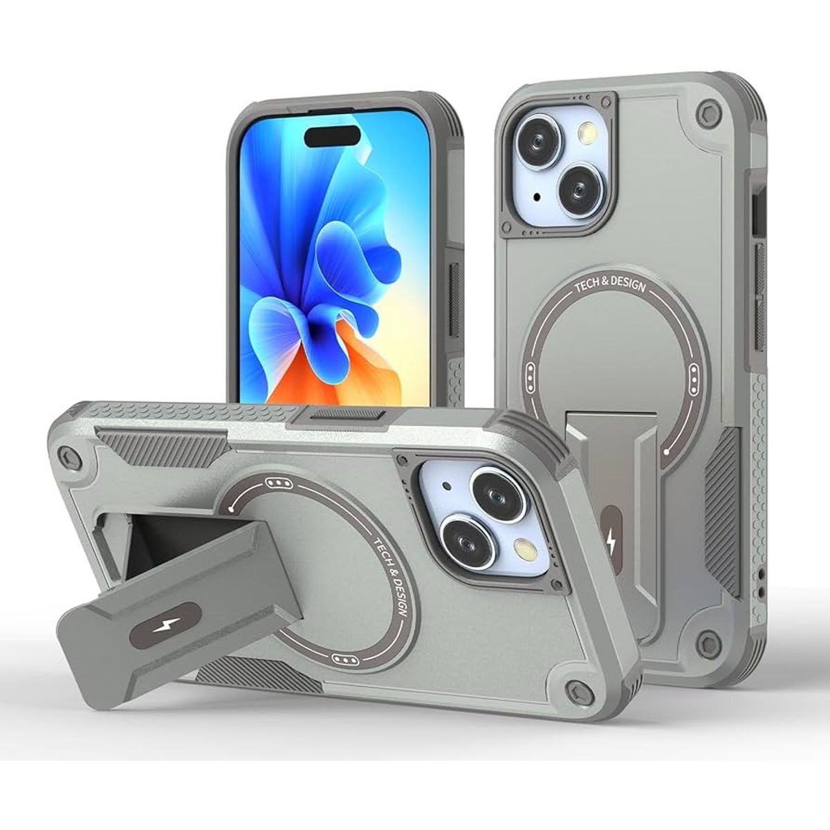 GENERICO - CASE MOKET ARMOR ANTICAIDAS PARA IPHONE 16 PRO MAX GRIS