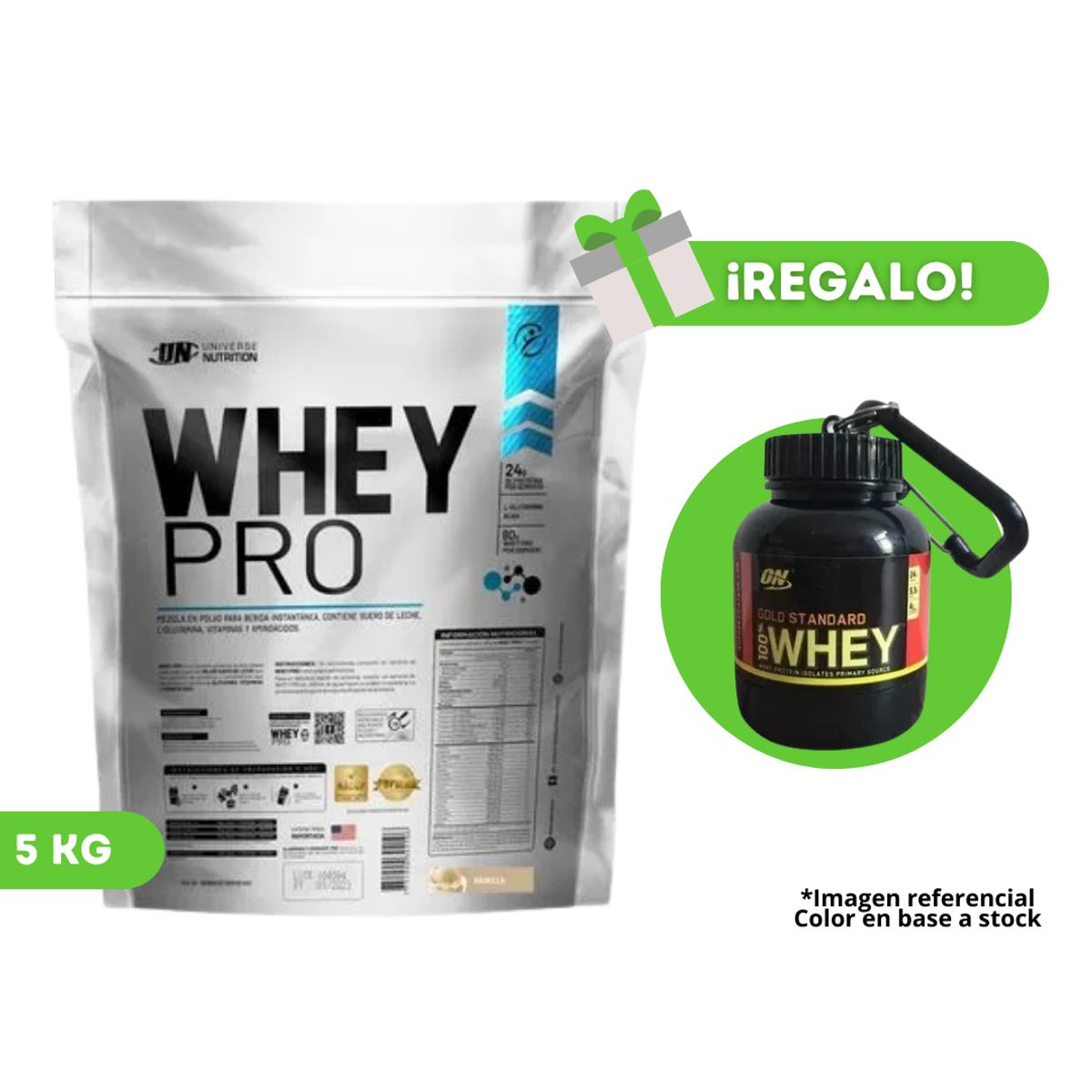 UNIVERSE NUTRITION - PROTEÍNA WHEY PRO 5KG VAINILLA + PORTAPROTEINA