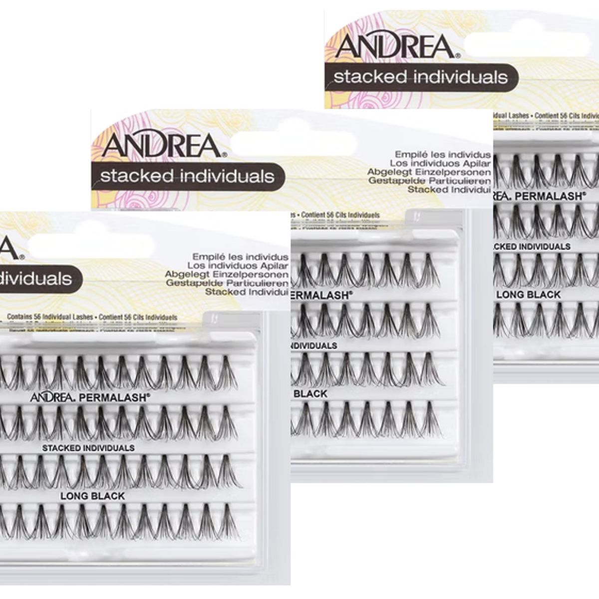 ANDREA - Pack 3 Pestañas Permalash Long Black