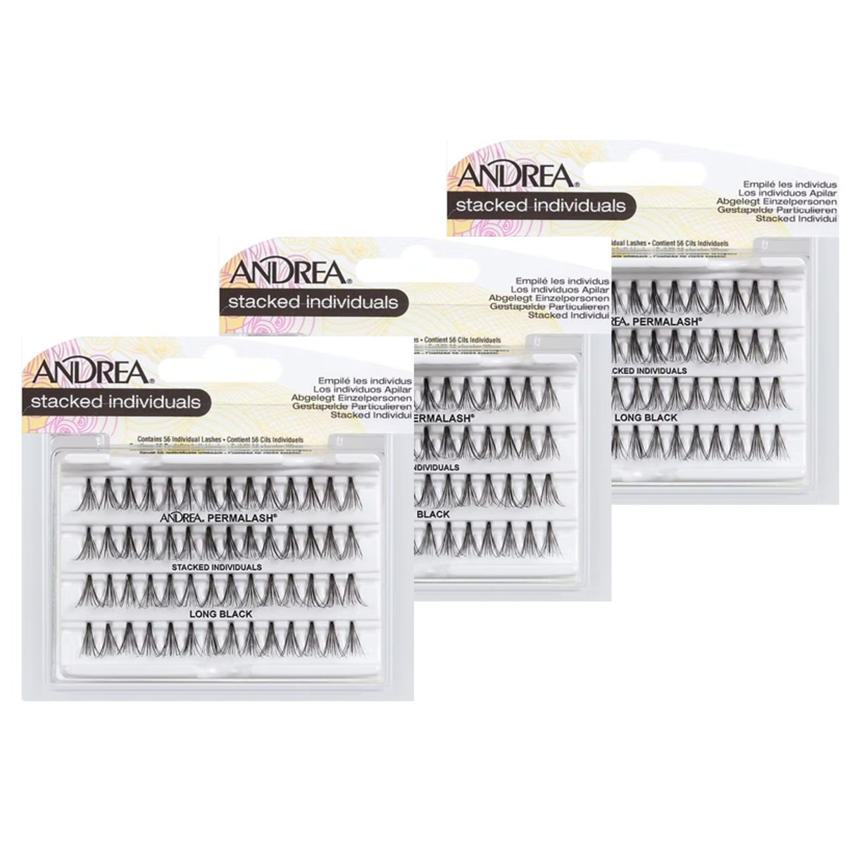 ANDREA - Pack 3 Pestañas Permalash Long Black
