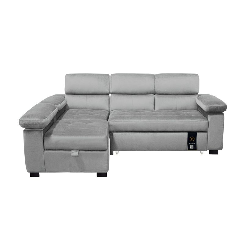 BH BARAKA HOME PREMIUM - Sofá Cama Multifuncional Balti 3 Cuerpos - Gris Claro