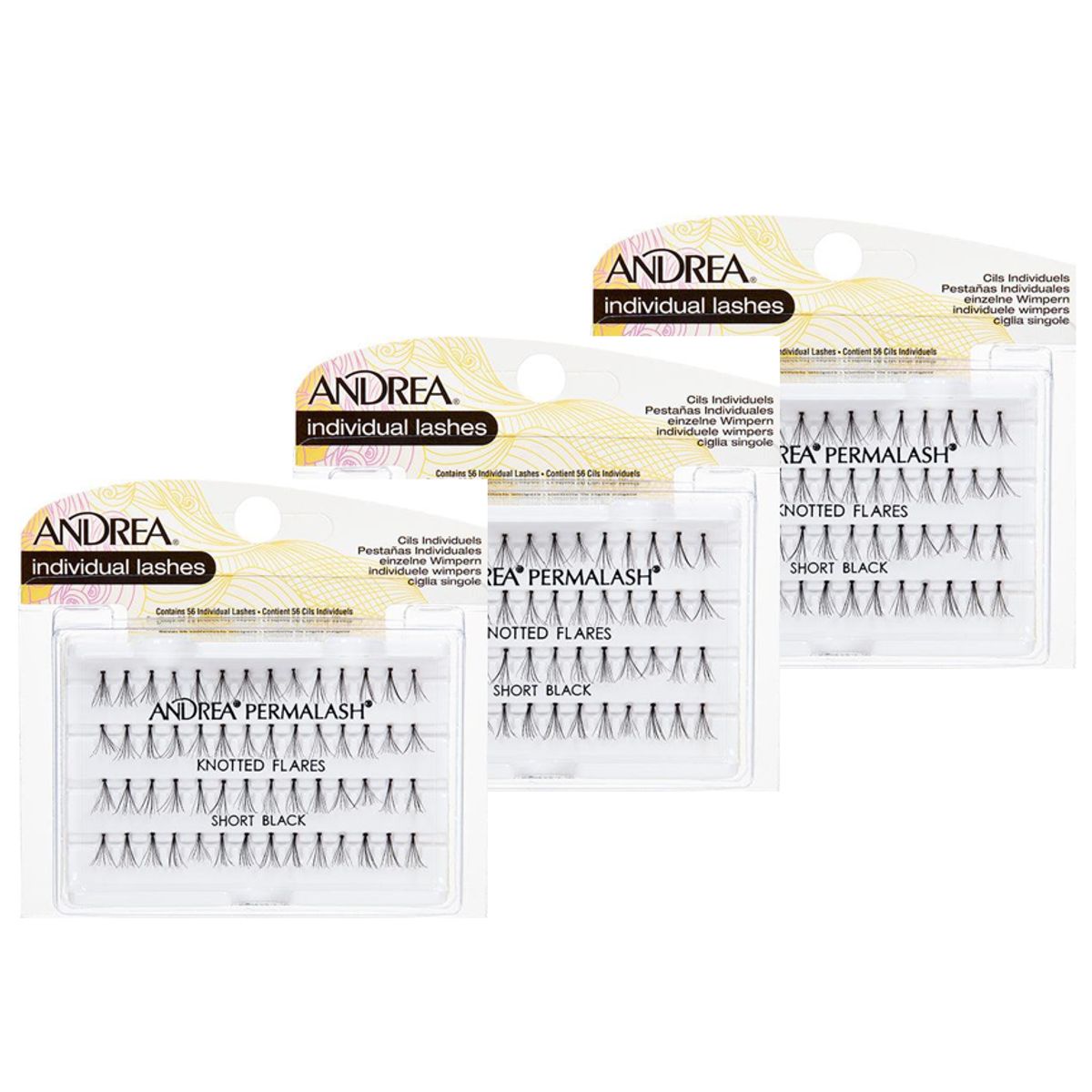 ANDREA - Pack 3 Pestañas Permalash Short Black