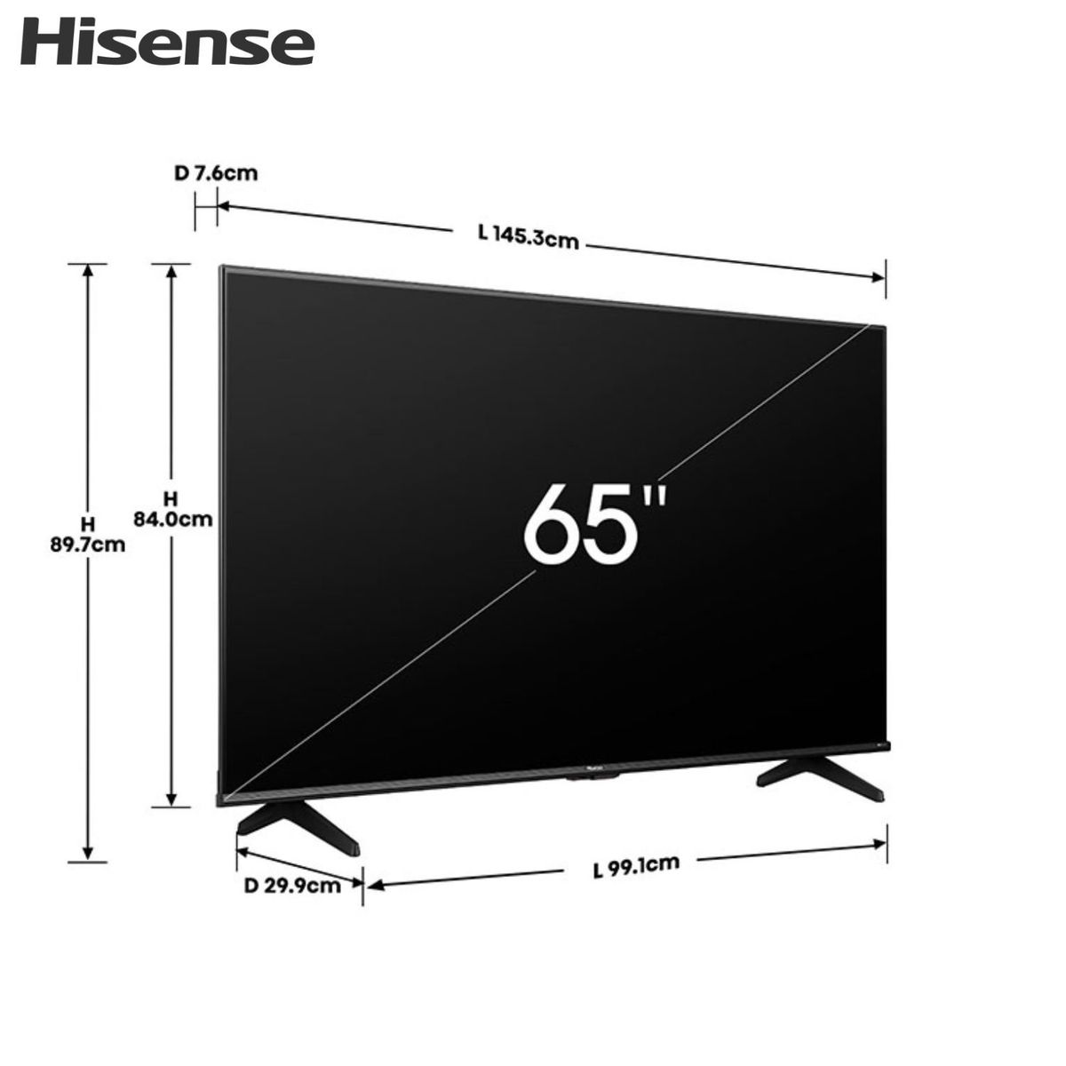 Hisense - Televisor Hisense 65 Pulg. LED Smart VIDAA Tv UHD 4K 65A6N (2024)