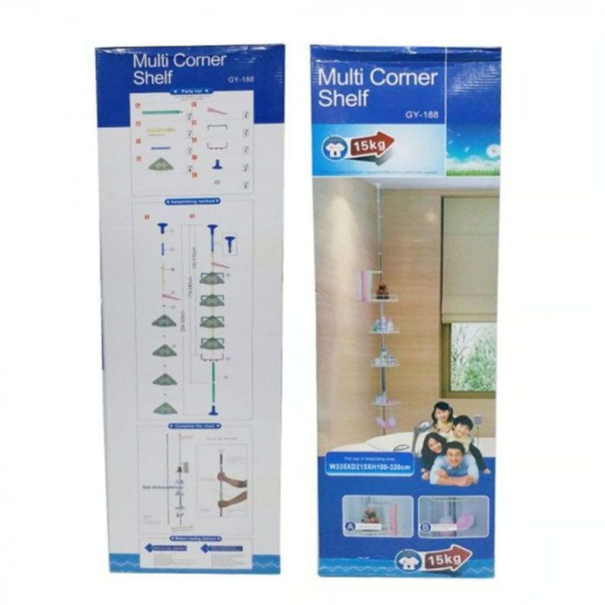 OEM - ORGANIZADOR ESQUINERO DE DUCHA 4 PISOS AJUSTABLE HASTA 320 CM