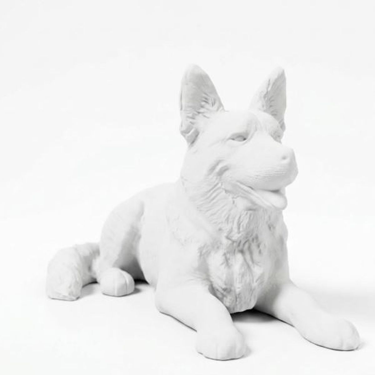 GENERICO - ADORNO EXCLUSIVO PERRO PASTOR ALEMAN BLANCO 23cm x 23cm x 40cm