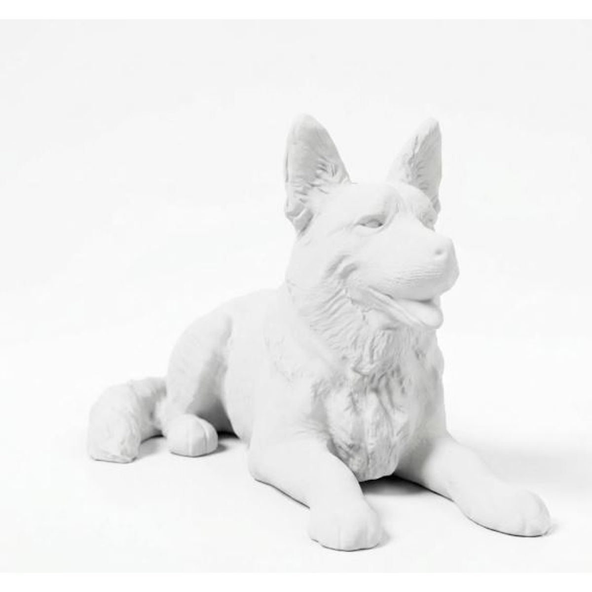 GENERICO - ADORNO EXCLUSIVO PERRO PASTOR ALEMAN BLANCO 23cm x 23cm x 40cm