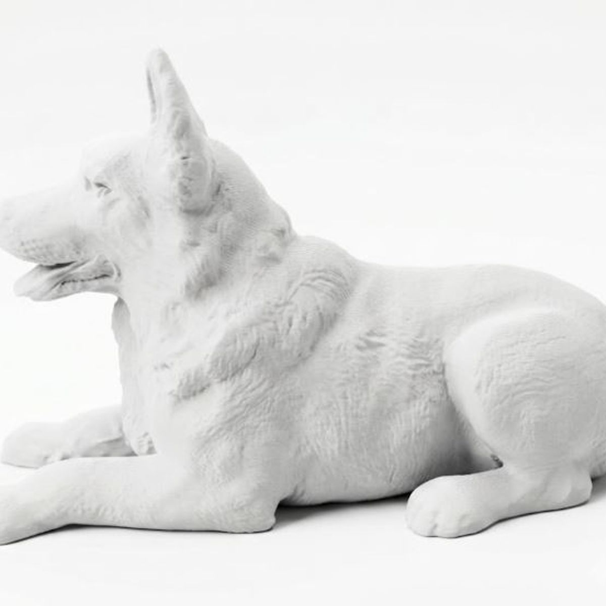 GENERICO - ADORNO EXCLUSIVO PERRO PASTOR ALEMAN BLANCO 23cm x 23cm x 40cm