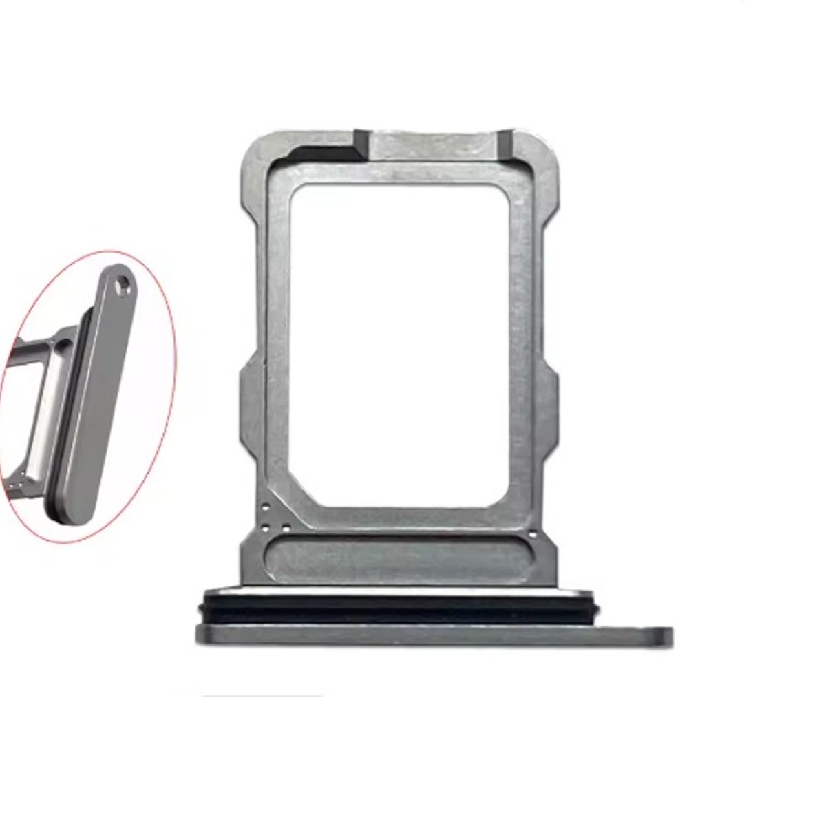 GENERICO - Repuesto Bandeja SIM iPhone 16 Pro y 16 Pro Max Color PLATEADO