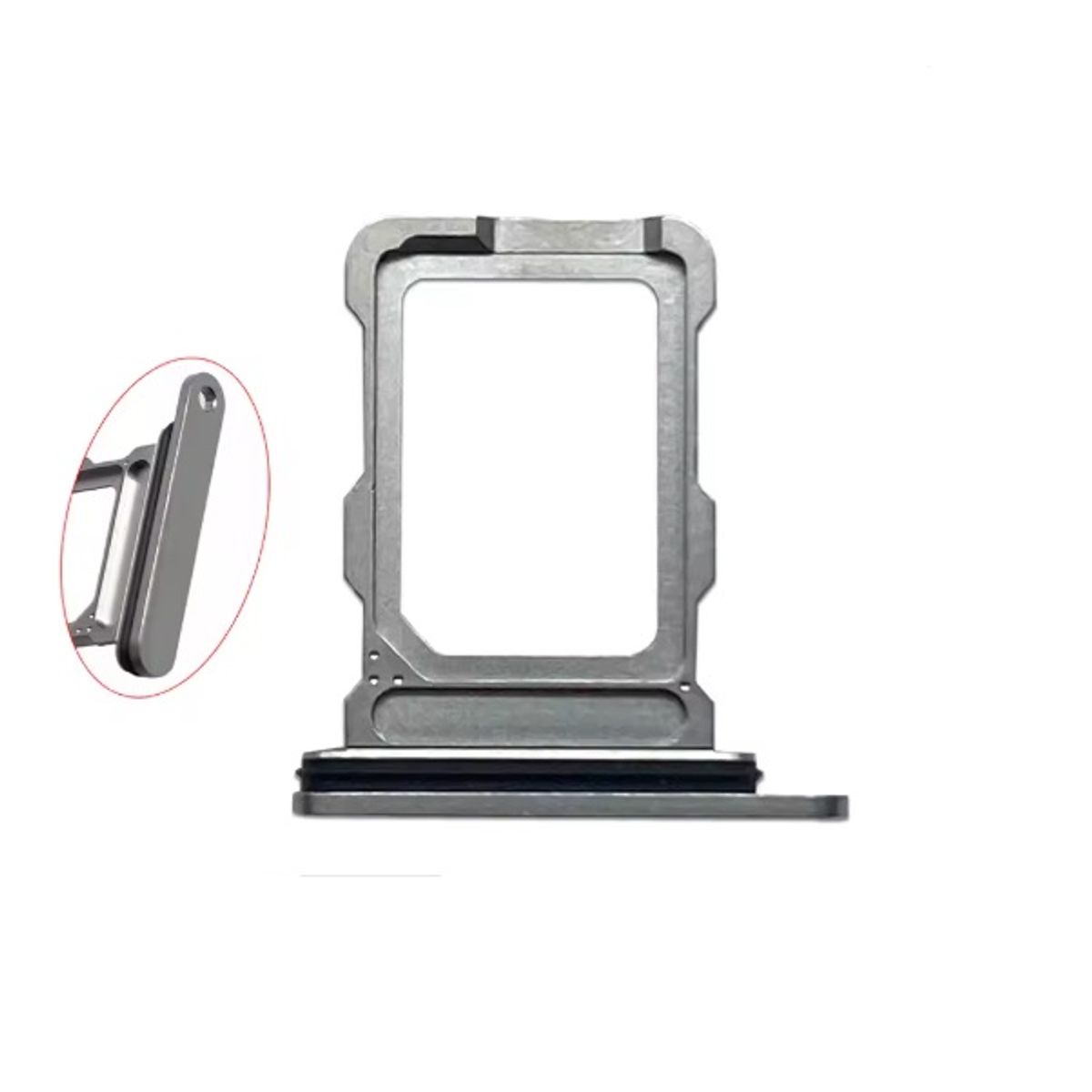 GENERICO - Repuesto Bandeja SIM iPhone 16 Pro y 16 Pro Max Color PLATEADO
