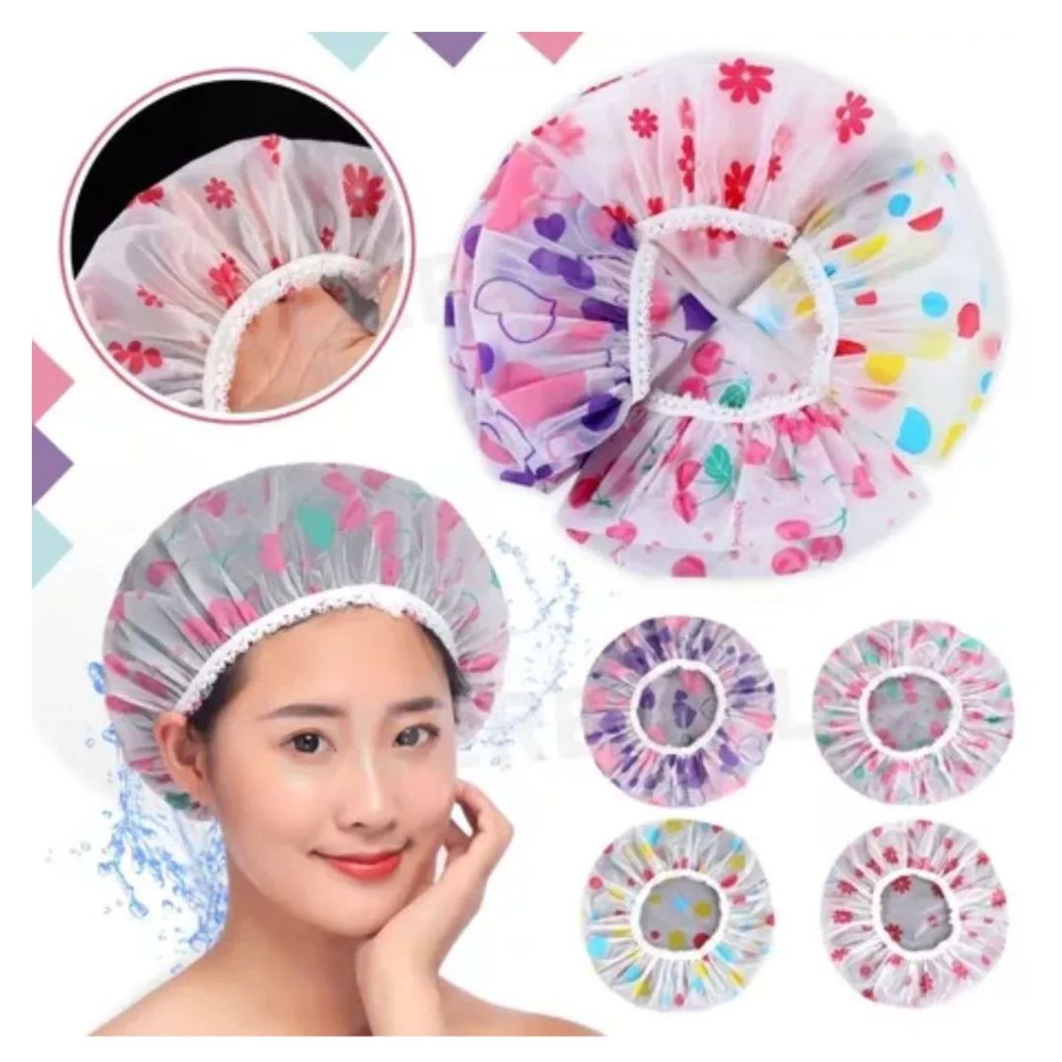 GENERICO - Gorros Plasticos Para Ducha Baño Impermeable