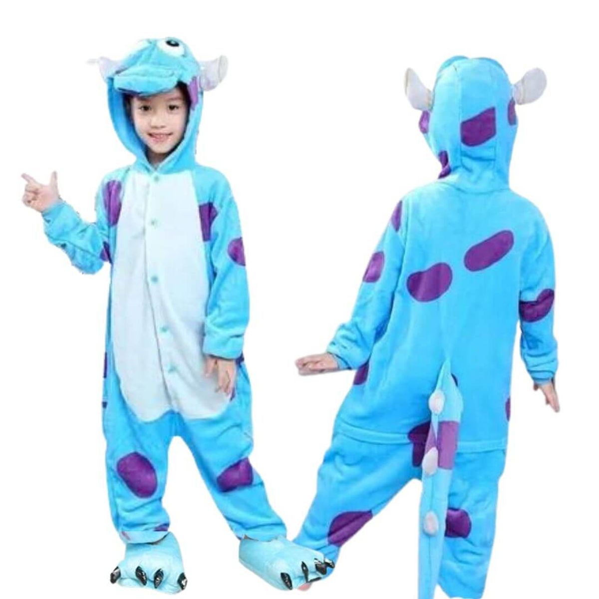 GENERICO - Pijama Onesie Monster Sully Niños Disfraz - Talla 4 hasta XL