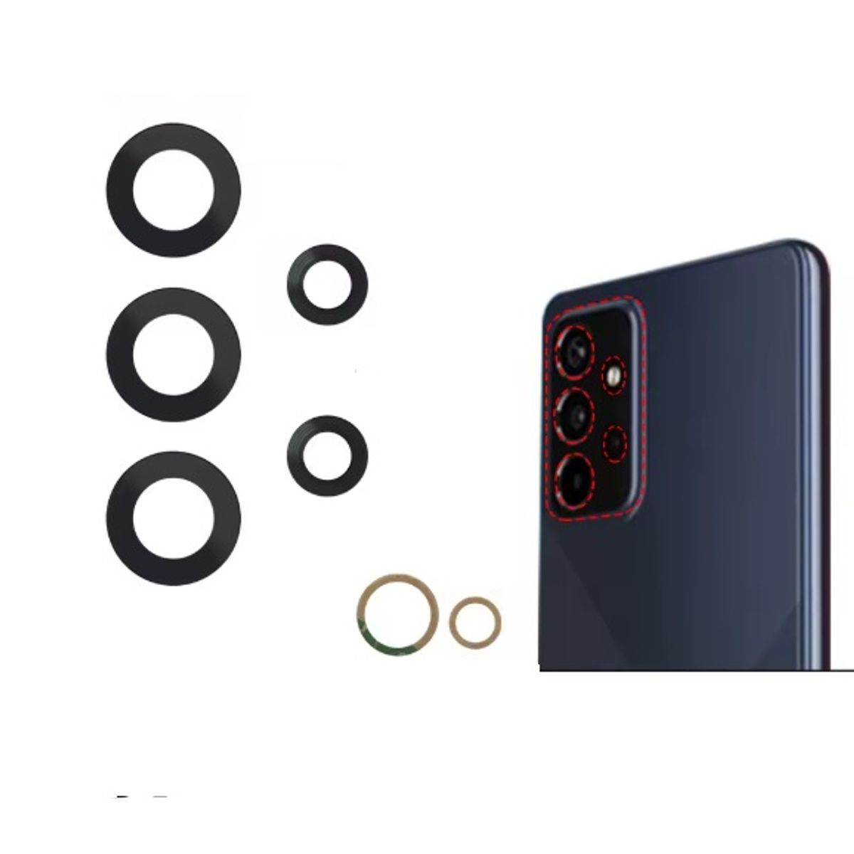 GENERICO - Repuesto lente Vidrio de cámara Samsung A82