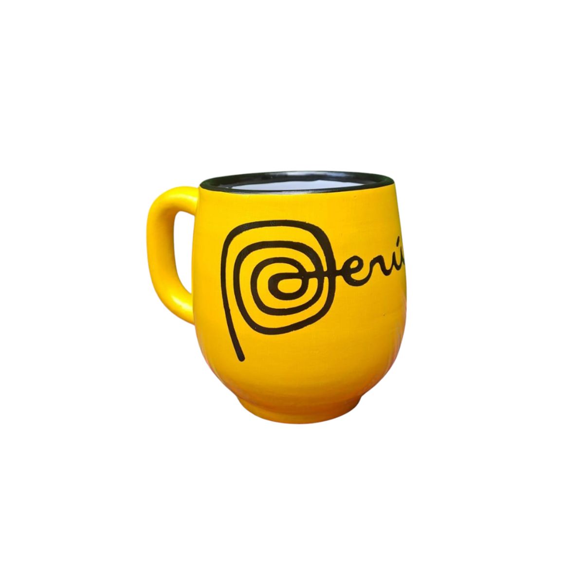 ACHALLAY ARTESANIA DE BARRO - Taza Marca Perú Amarillo 450 ml