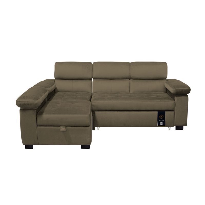 BH BARAKA HOME PREMIUM - Sofá Cama Multifuncional Balti 4 Cuerpos - Beige Oscuro