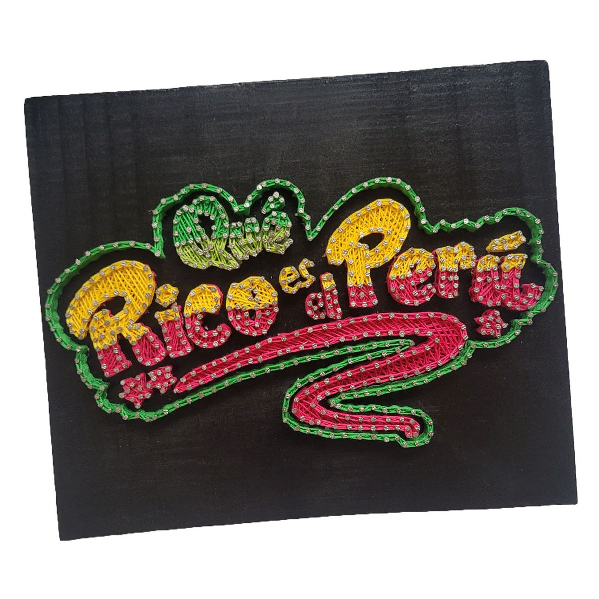 GENERICO - Cuadro Decorativo Madera 23x20cm - Qué rico es el Perú