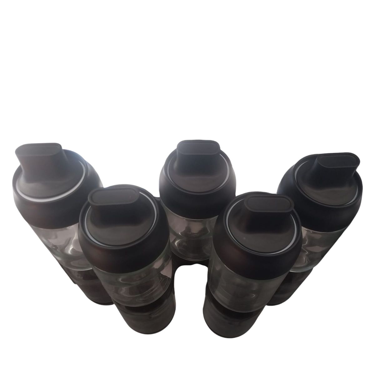 GENERICO - Combo 4 Condimenteros con Cucharita + 1 Frasco para Miel o Salsas 250 ml