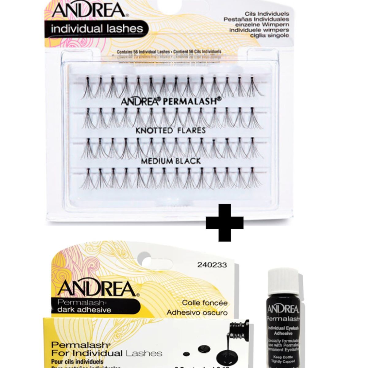 ANDREA - Duo Pack Andrea Pestañas Medium + Pegamento oscuro
