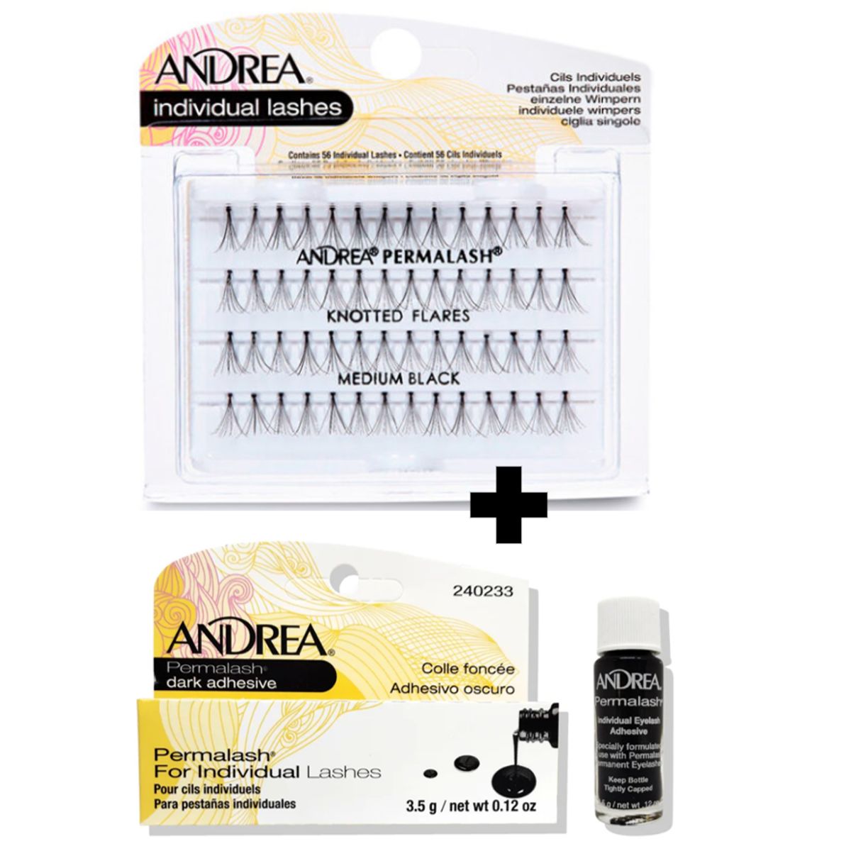 ANDREA - Duo Pack Andrea Pestañas Medium + Pegamento oscuro