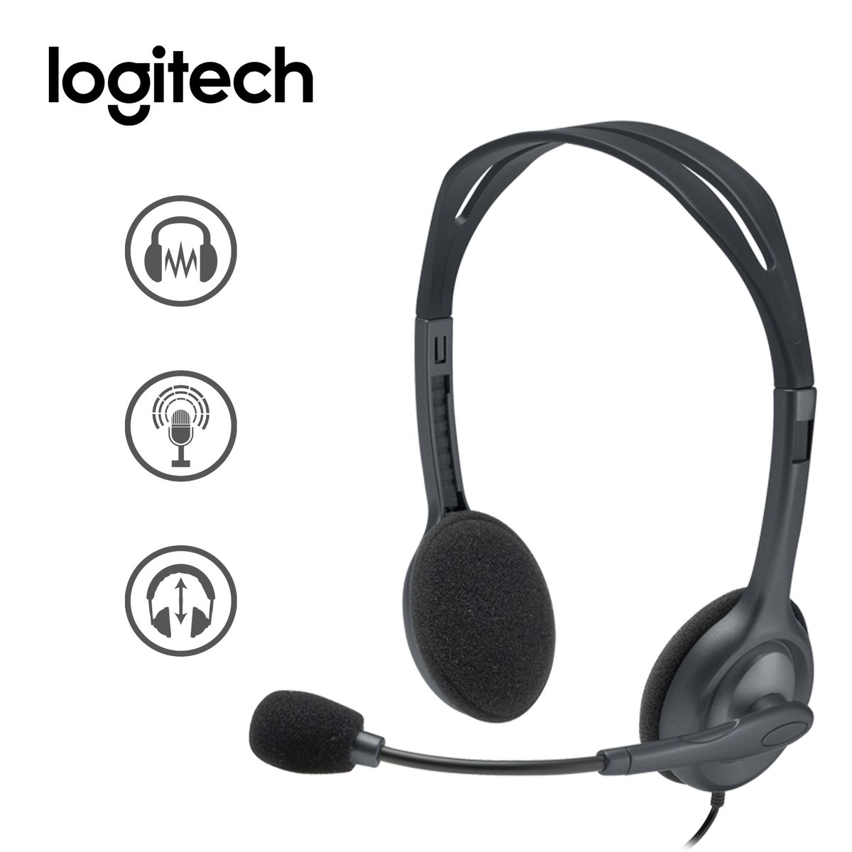 LOGITECH - Audífonos Con Micrófono H111 para Laptop Negro
