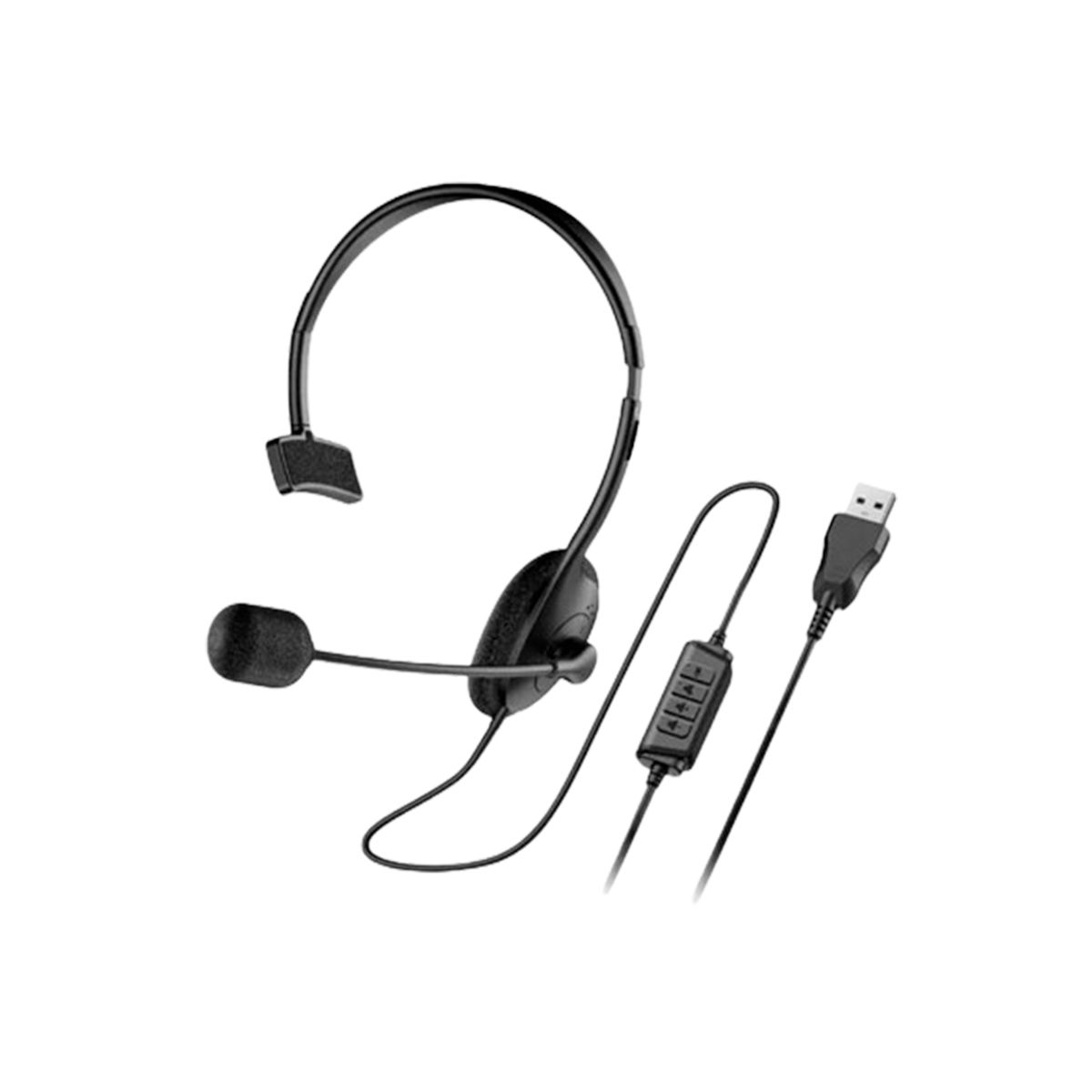 GENIUS - Audifono HS-100U USB Single Ear micro Ajuste y Control Volumen Negro