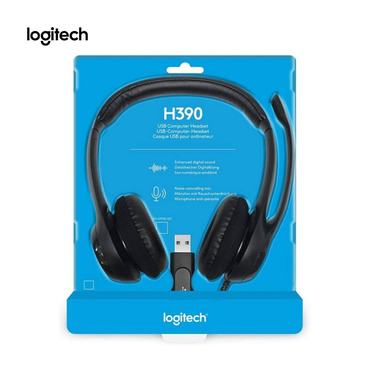 LOGITECH - Audífonos USB H390 p-pc micro bidireccional cancelación de ruido Negro