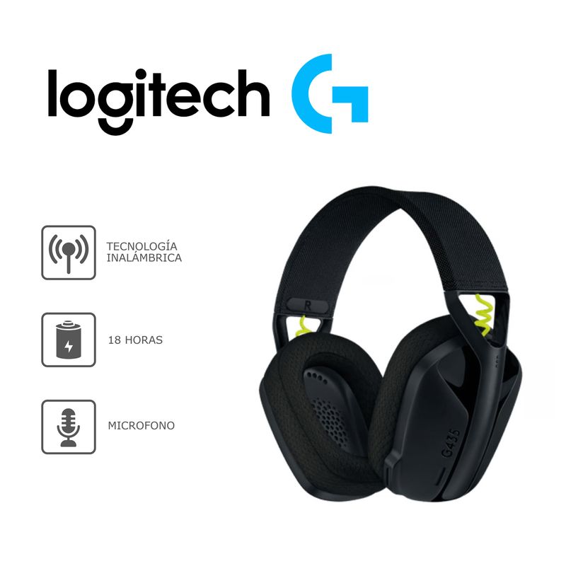LOGITECH - Audifonos Gaming G435 Inalambricos con Microfono Lightspeed