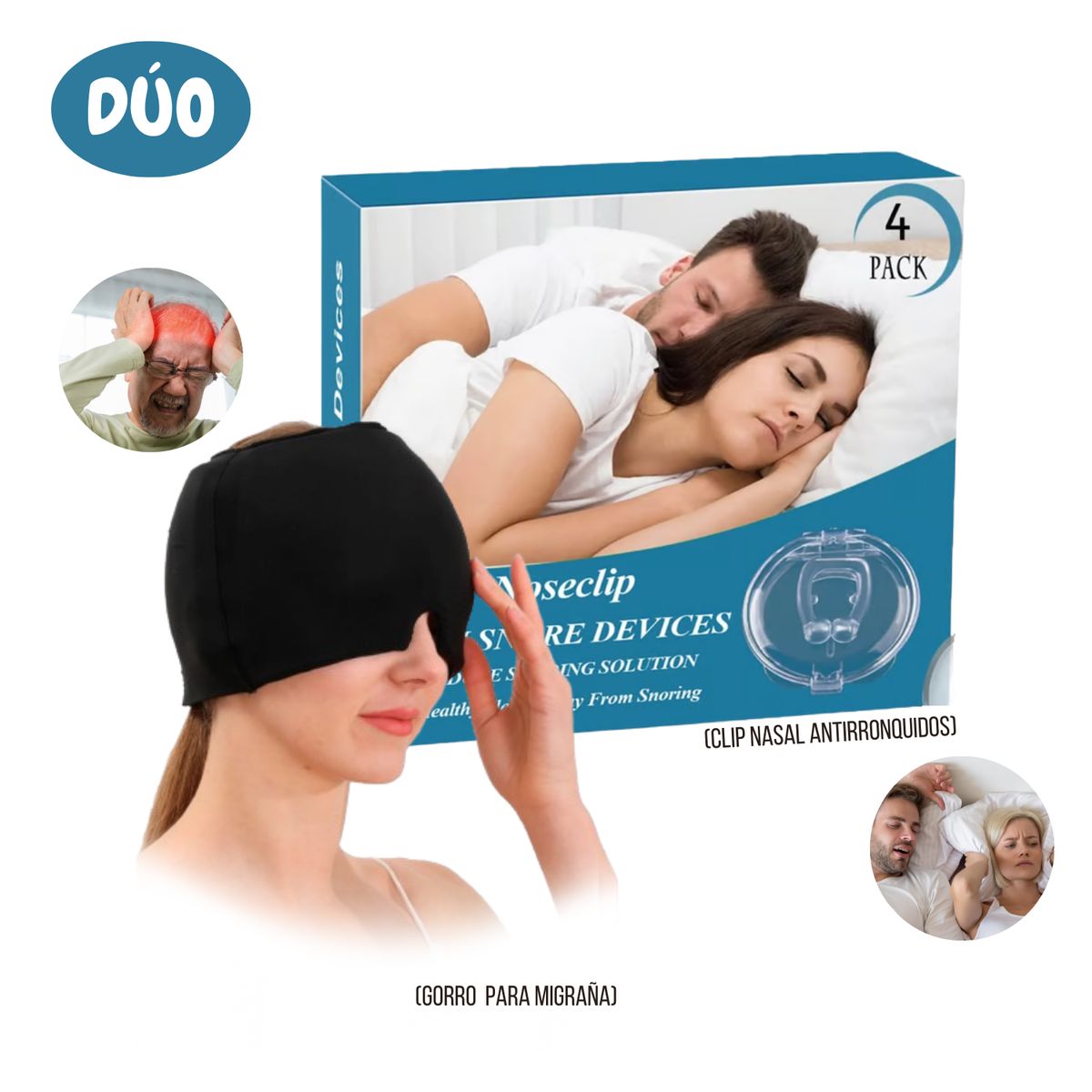 OEM - Dúo Bienestar Sueño Sin Ronquidos y Alivio de Migraña