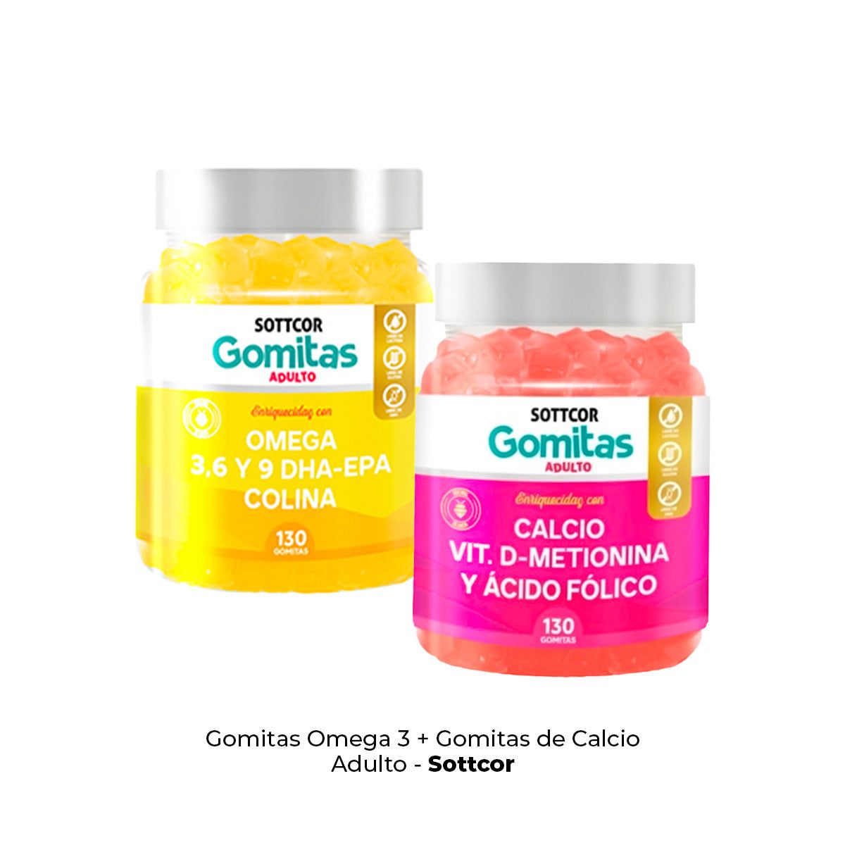 GENERICO - Gomitas Omega 3 + Gomitas de Calcio Adulto