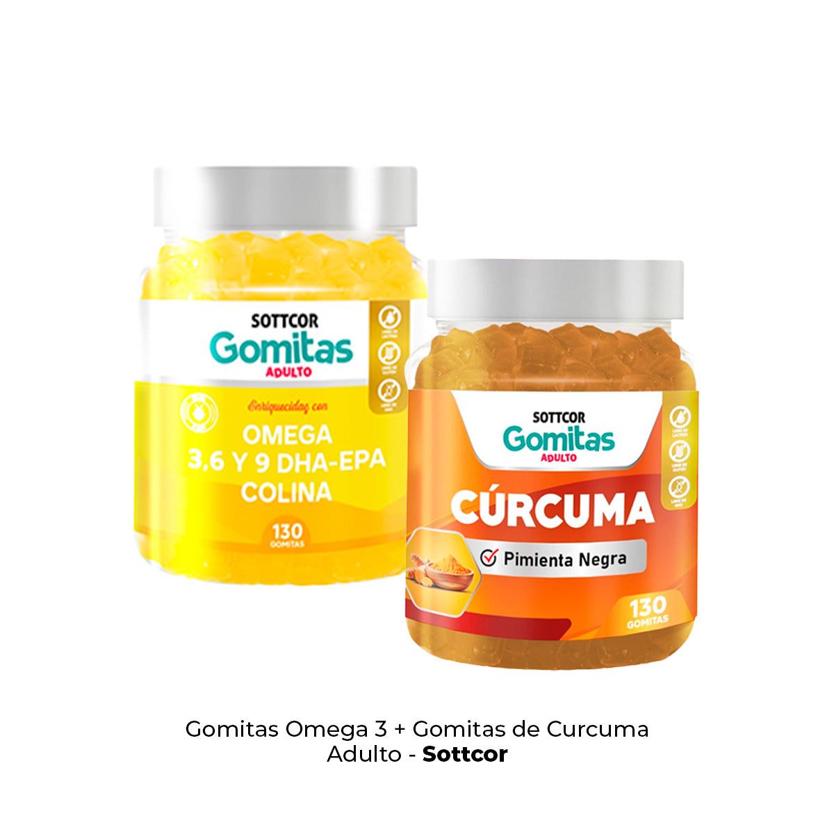 GENERICO - Gomitas Omega 3 + Gomitas de Curcuma Adulto