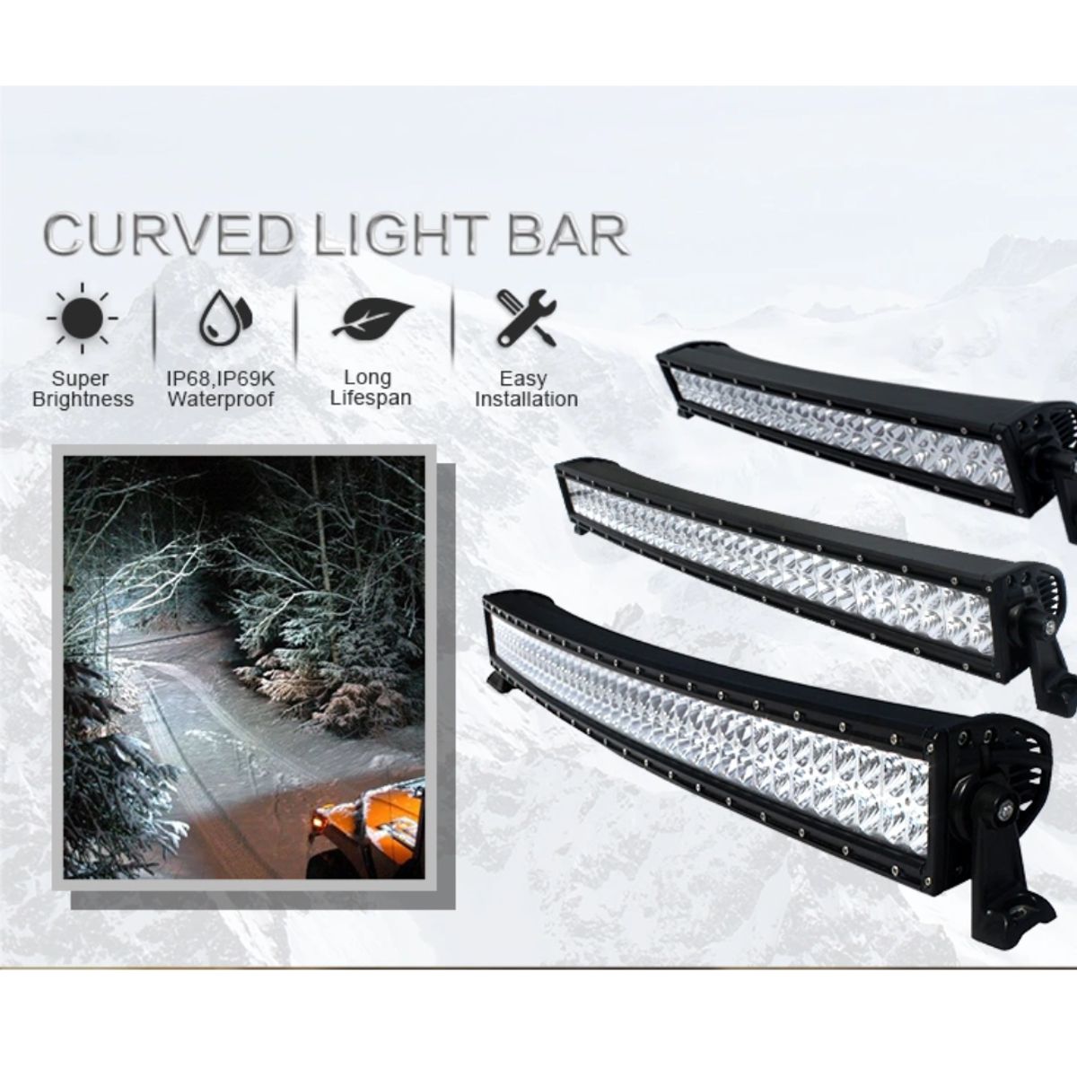 AURORA - Barra LED curva doble fila AURORA ALO-C-S5D1-40-P7E7-H