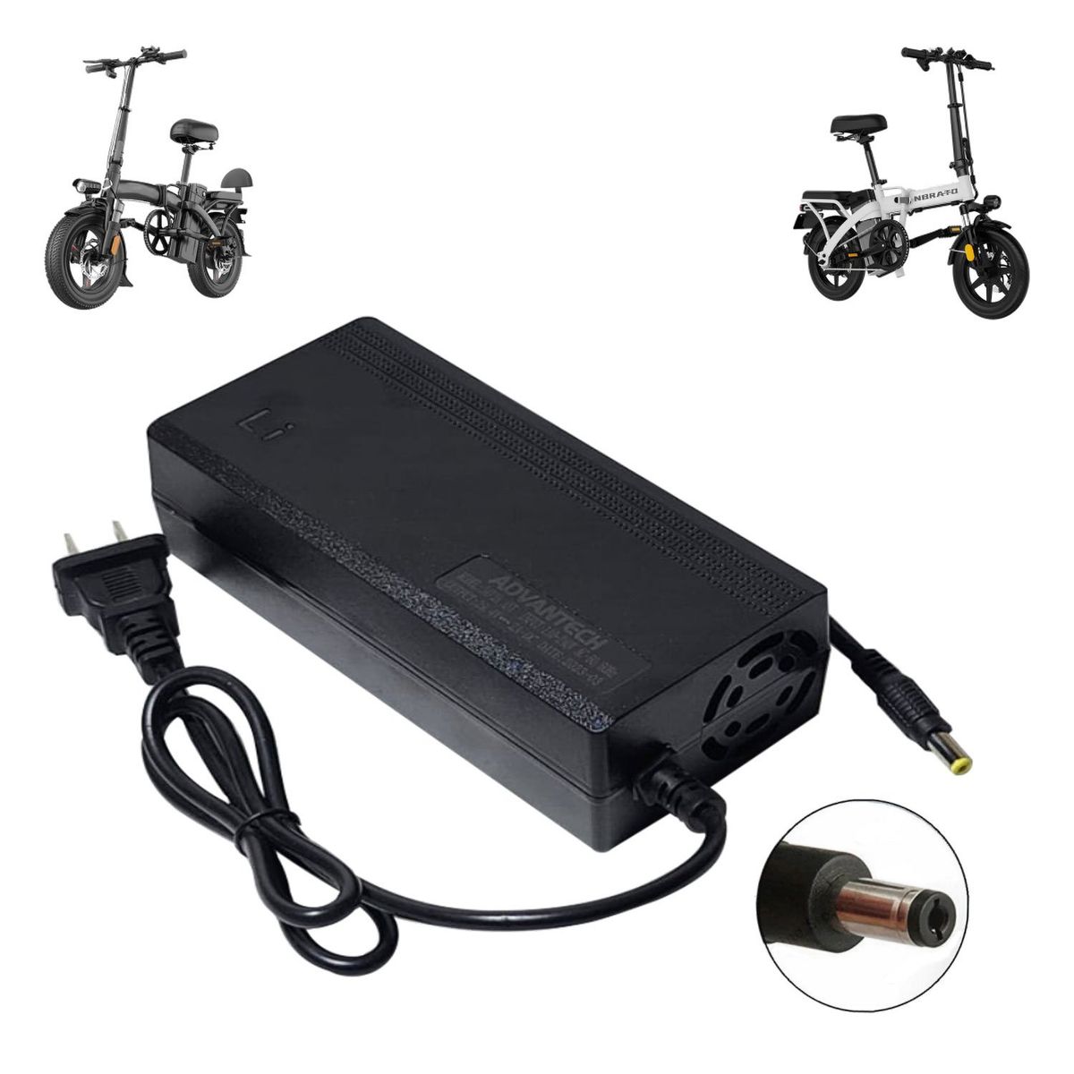 ADVANTECH - Cargador 54-6V 3A Para Bicicleta Eléctrica Batería Litio 48V